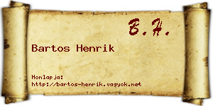 Bartos Henrik névjegykártya